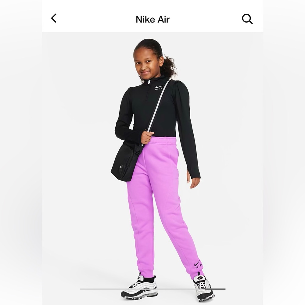 Nike Black Air Half-Zip Pullover Big girls size Large